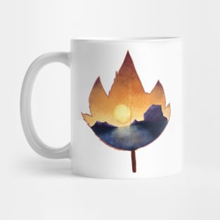 Ocean Sunset Leaf Mug